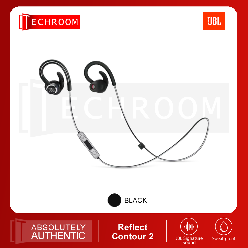 Harman JBL REFLECT CONTOUR 2 Secure fit Wireless Sport Headphones JBL Signature Sound 10 hour battery life with speed charge Sweatproof