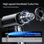 JISULIFE LIFE 9 5000mAh Chrome Handheld Fan | Limited Edition Portable Mini Fan | 5-Speed Adjustable