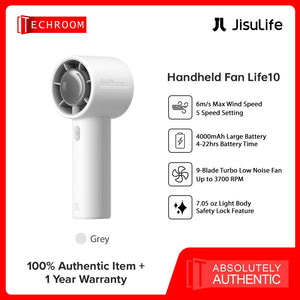 JISULIFE Life 10/10S Handheld Fan | 4000/5000mAh Rechargeable Battery | 2–3H Fast Charging