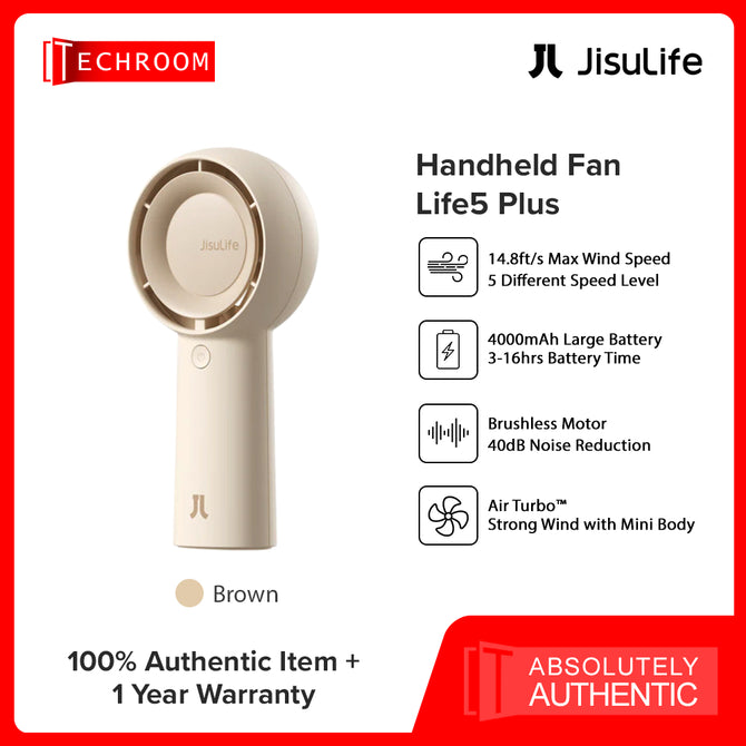 JISULIFE Life5 Plus Handheld Fan | 4000 or 6000mAh | Air Turbo and Air Jet | Up to 18hours Usage