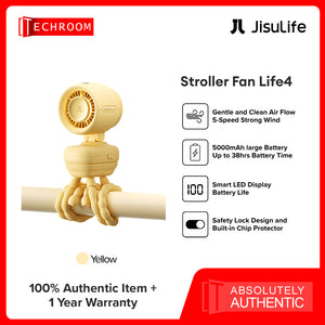 JISULIFE | Stroller Fan Life 4 | 5000mAh | 38h Battery Life | 5 Level Natural Wind Mode