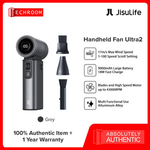 JISULIFE ULTRA2 Handheld Fan 9000mAh | 43,000 RPM Turbo Motor | 1–100 Speed Adjustable