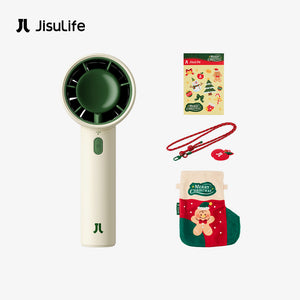 JISULIFE Life 10 Handheld Fan Christmas Edition | 4000mAh | 5-Speed Airflow | USB-C Rechargeable