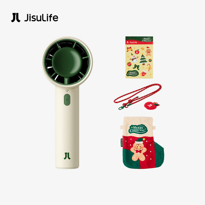 JISULIFE Life 10 Handheld Fan Christmas Edition | 4000mAh | 5-Speed Airflow | USB-C Rechargeable