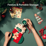 JISULIFE Life 10 Handheld Fan Christmas Edition | 4000mAh | 5-Speed Airflow | USB-C Rechargeable