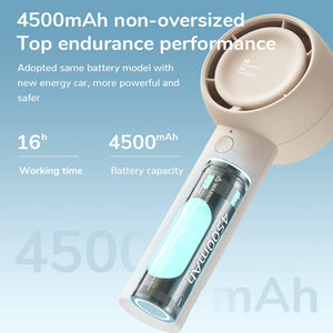 JISULIFE Life5 Handheld Fan | 2000 or 4500mAh | Up to 18hours Usage | Lithium-ion Battery (Type-C)