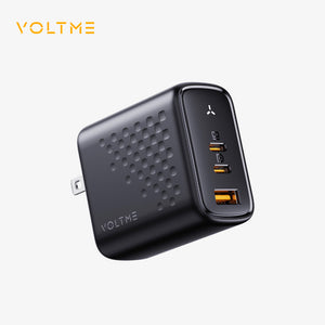 VOLTME REVO 67 | 67W GaN Fast Charger | Dual USB-C + USB-A | Triple Port Adapter | PPS/PD/QC Support