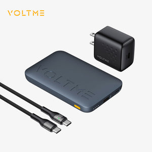 VOLTME REVO V-POWER COMBO KIT | 10000mAh Power Bank + 30W GaN USB-C Charger + 1.2M Type-C Cable