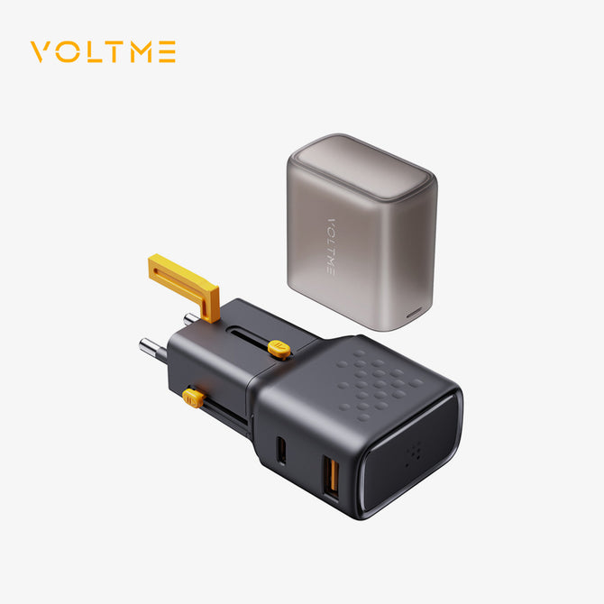VOLTME VITO 35 | 35W Universal Travel Adapter | USB-C + USB-A Dual Port | Fast Charging