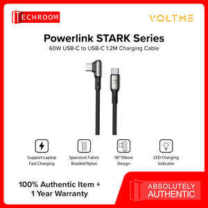 VOLTME POWERLINK STARK SERIES | CTC/ATC LED Nylon Charging Cable 1.2M | USB-C to C / USB-A to C