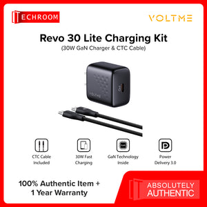 VOLTME REVO 30 LITE FAST CHARGING KIT | 30W GaN USB-C Wall Charger with 1M Type-C Cable