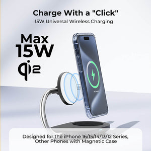 VOLTME 3-in-1 Magnetic Wireless Charger | 15W Fast Charge | w/ 40W GaN Adapter | Foldable & Compact