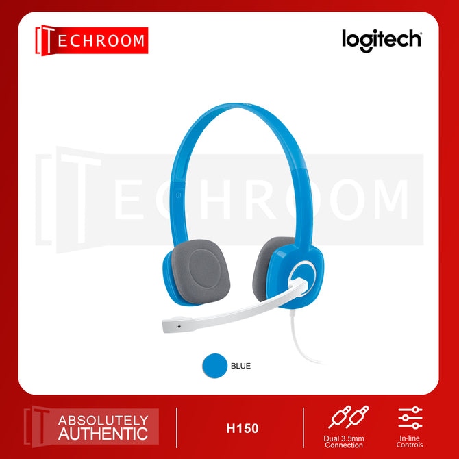 Logitech H150 Stereo Headset | Stereo Sound | Swivel Mic | Dual Plug Input | 3.5mm Jack