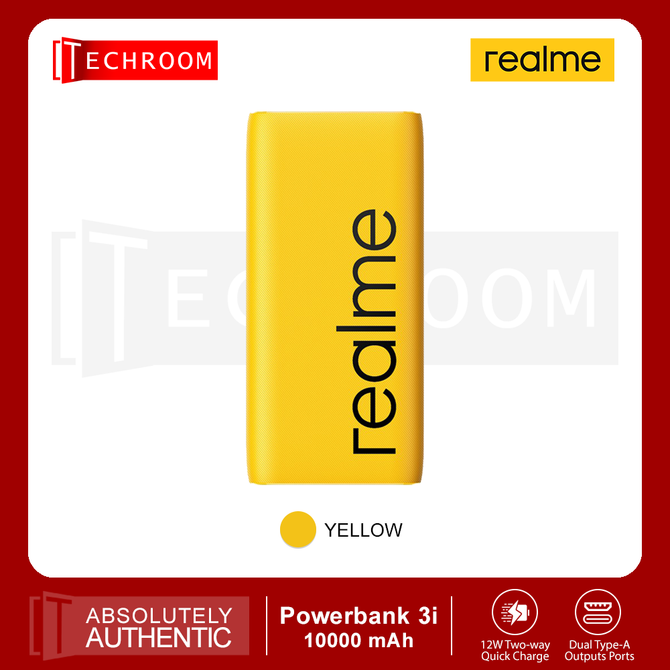 Realme Powerbank 3i | 12W Two-way Quick Charge | Dual Type-A Output Ports |