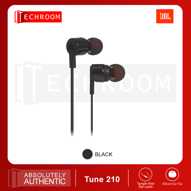 Harman JBL Tune 210 | In-ear headphones | JBL Pure Bass sound | 1-button remote with microphone | Metallic-finished housing